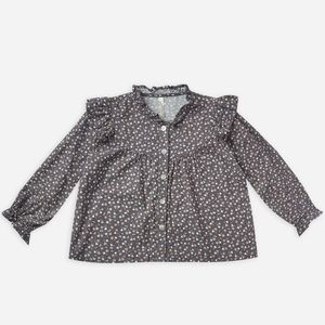 Rylee + Cru ditsy indigo blouse EUC